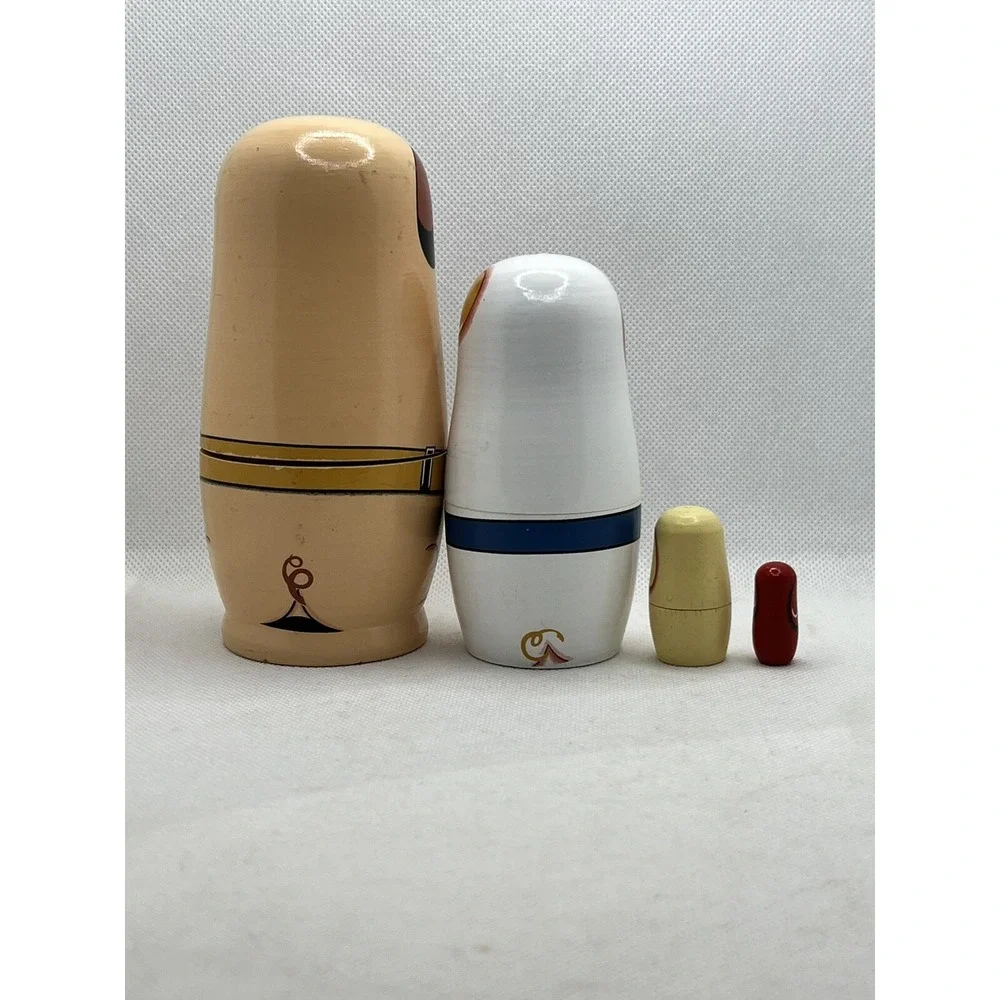 4 Piece Wooden Russian Nesting Dolls Cute Dogs‎ Theme Set of 4